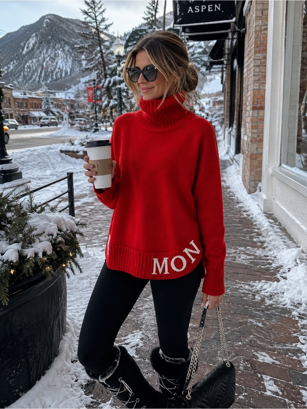 Moncler Red Turtleneck Sweater
